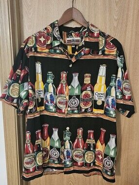 Vintage Men's 1995 Spot Original Hawaiian Beer Bottle Shirt Size Medium